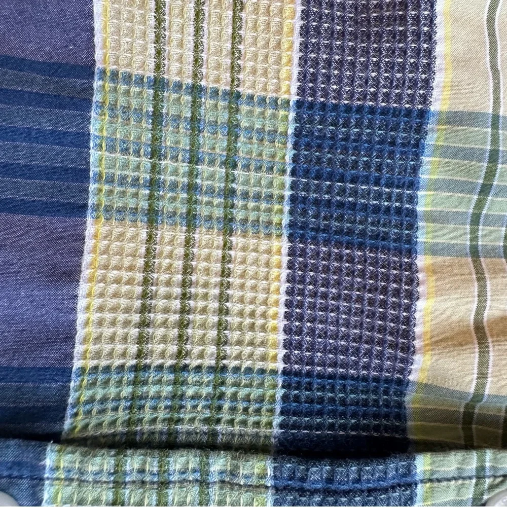 The North Face Shirt Men’s XL‎ Blue Yellow Plaid Short Sleeve Button Down